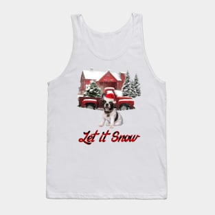 French Bulldog Let It Snow Tree Farm Red Truck Christmas Tank Top